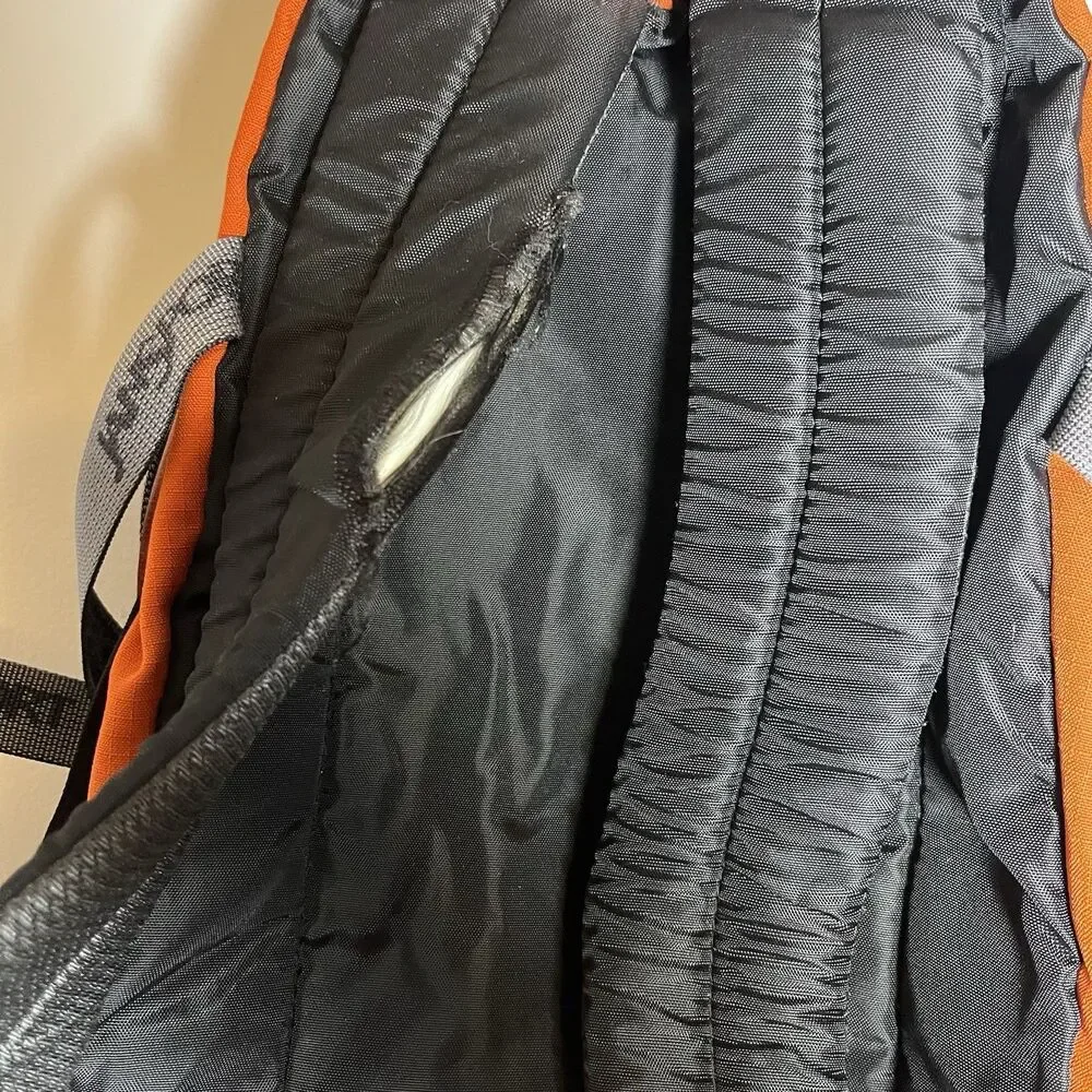 Vintage JanSport Backpack Orange Black Gray Trail Hiking Multi Pocket 90s Bag